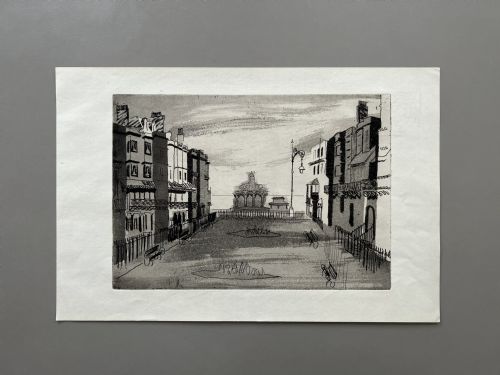 Aquatint Entitled Bedford Square from John Piper’s Brighton Aquatints