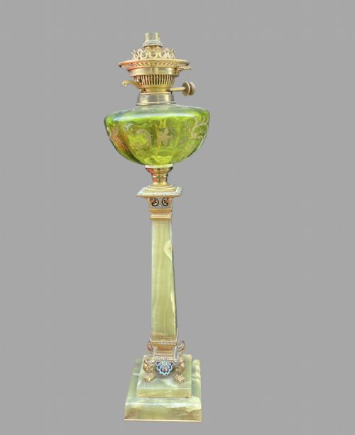 An Attractive 19thc Onyx Lamp