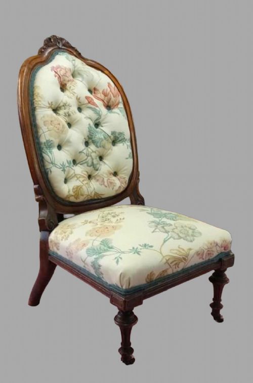 A Victorian Walnut Nursing Chair