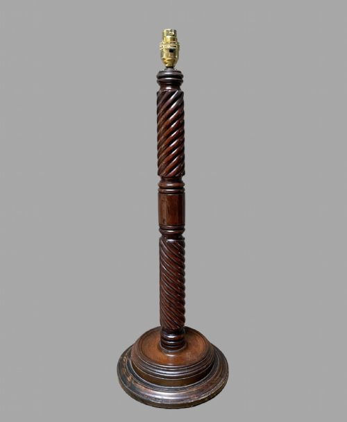 An Attractive Mahogany Lamp