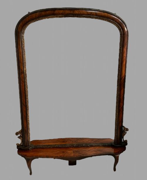 A Large Walnut Mirror on Stand