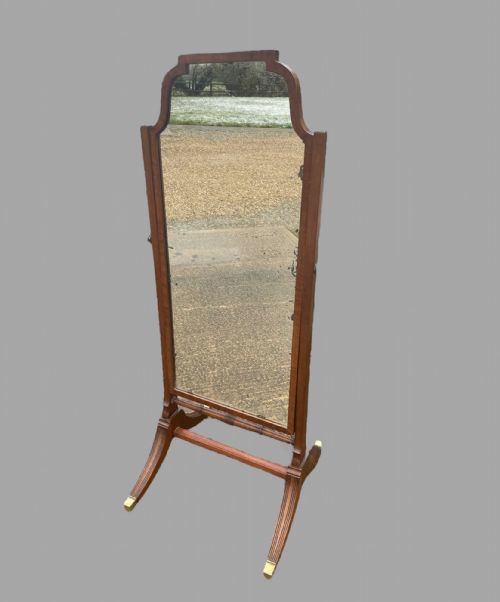 A C1900 Mahogany Framed Cheval Mirror