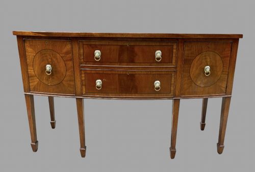 A Regency Bow Fronted Mahogany Sideboard