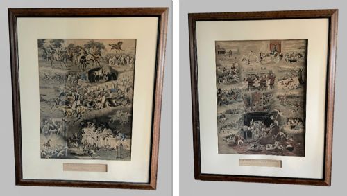 Pair Lithographs a C Havell 'Foxhunters Dream' 'Racing Nightmare