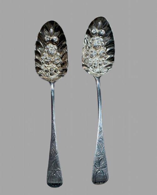 A Wonderful Pair of C1813 Silver Berry Spoons