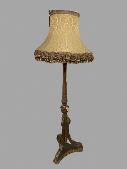 A Carved Giltwood Floor Lamp With/without Shade
