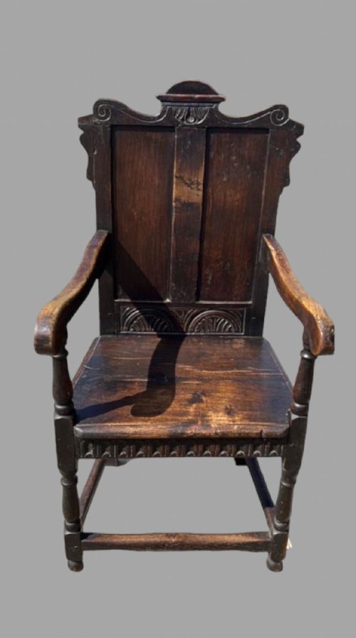 A Wainscot Oak Chair 18thc