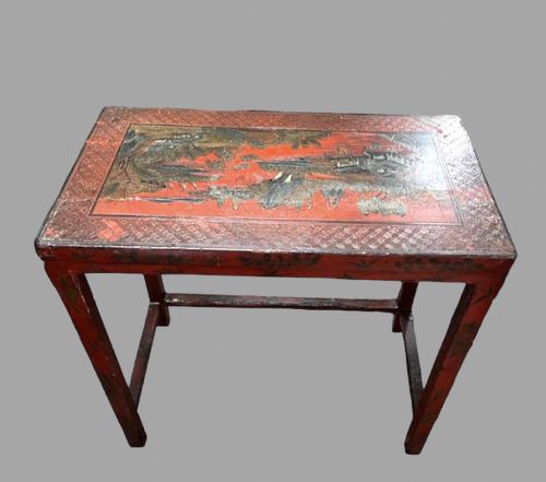 Chinese Red Lacquered Occasional Table