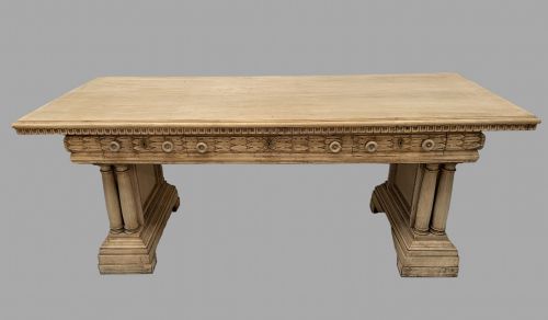 A Fabulous Carved 19th Century Bleached Walnut Table