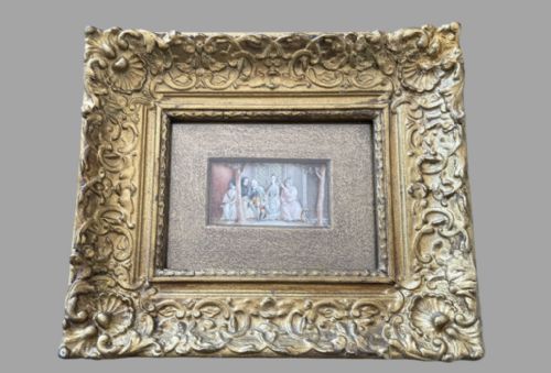 A 18th Century Genre Watercolour of a Seated Family