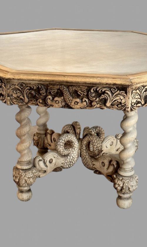 A 19TH CENTURY BLEACHED OAK CENTRE TABLE - ADDITIONAL PHOTO 1