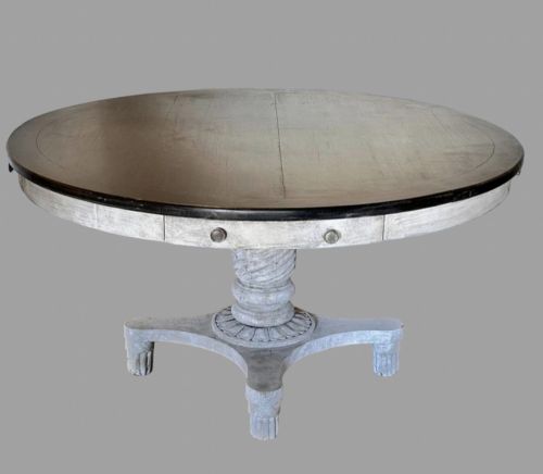 A Late 19th Century English Painted Drum Table