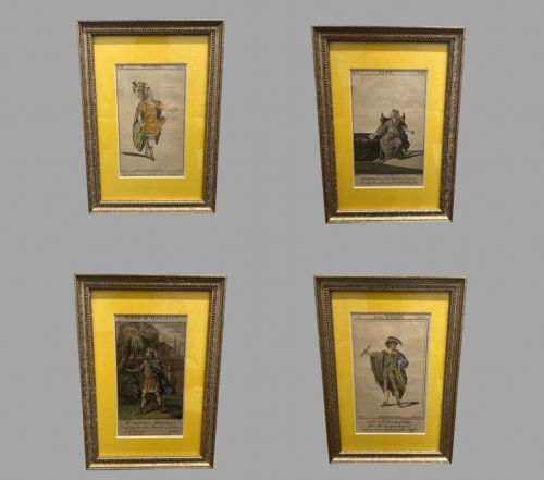 A Set of Four Framed Theatrical Prints Hand Coloured