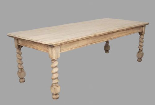 A English Bleached Oak Farmhouse/dining Table