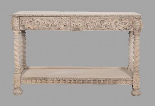 A 19thc Bleached Oak Console Table