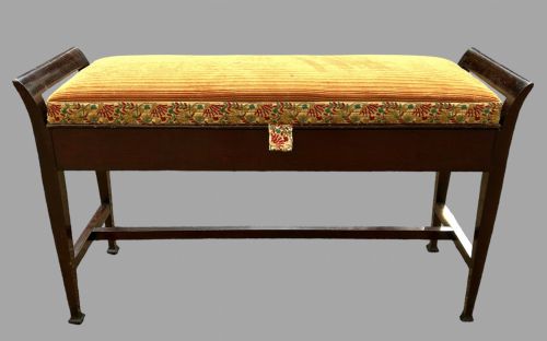 Early 20thc Mahogany Framed Duet Piano Stool