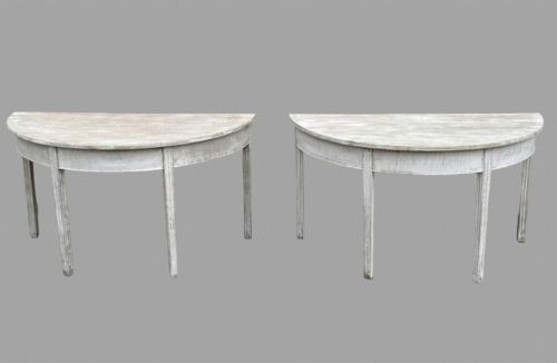 A Pair of English Later Painted Side/console Tables