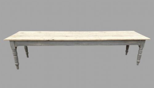 A Bleached Pine Planked Farmhouse Table