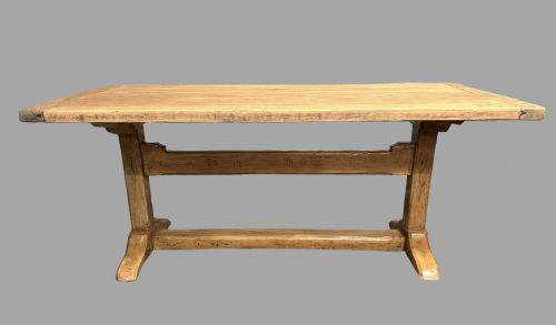 An Attractive Oak Trestle Table for Hall/kitchen or Dining