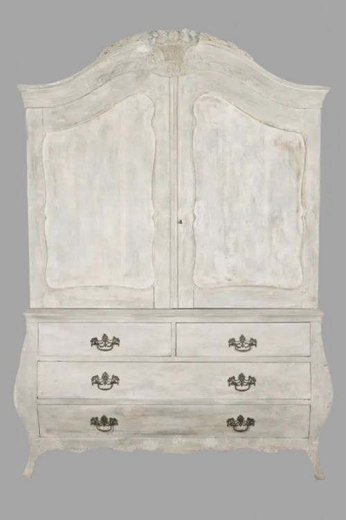 An Attractive and Good Sized 19thc Painted Armoire