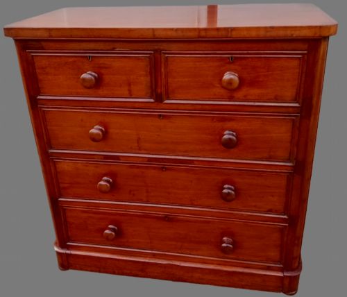 A Victorian Walnut Veneered Chest of Drawers