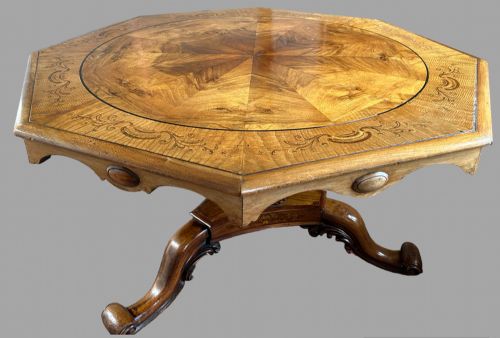 fig 1. 



A 19th Century Octagonal Belgian Walnut Centre/Dining Table