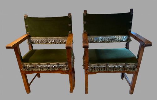 A Pair of 17th Century Spanish Walnut Chairs