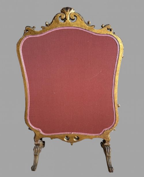fig 1. A Molded Carved and Gilded Wood Firescreen c1850