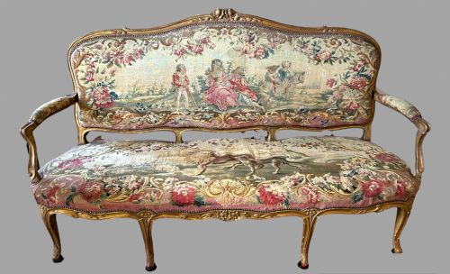 A C1850 Three Seater Gilded Wood Canape