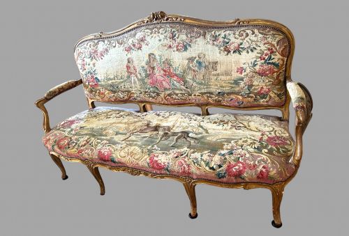 fig 1. A c1850 Three Seater Gilded Wood Canape