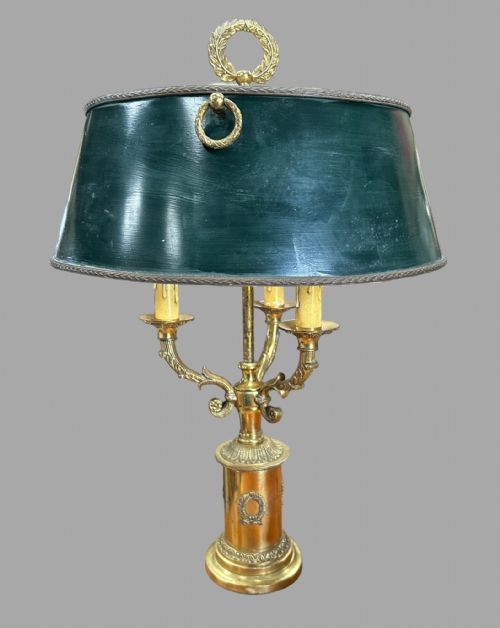 A Regency Style Brass Library Lamp
