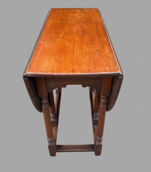 EARLY 19THC GEORGIAN OAK DROP LEAF DINING TABLE - ADDITIONAL PHOTO 5