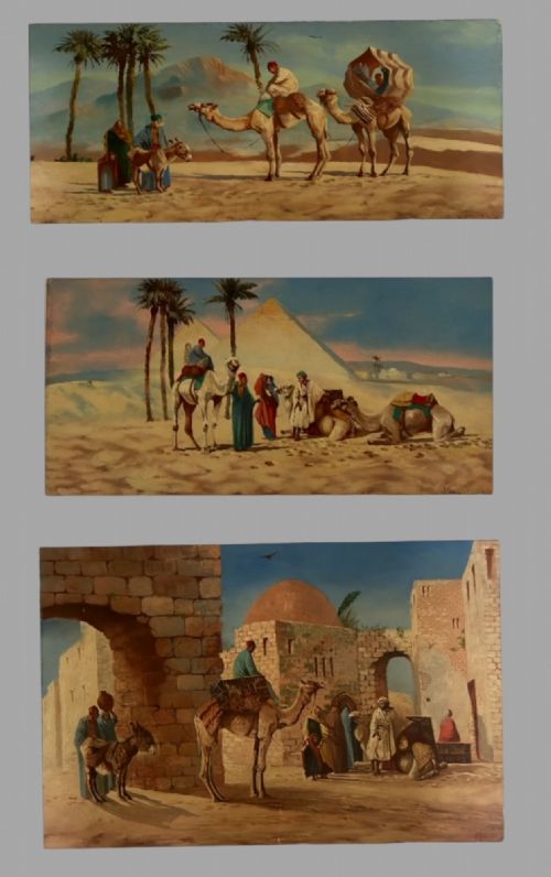 John Coulson- a Set of Three Unframed Decorative Arab Scenes.