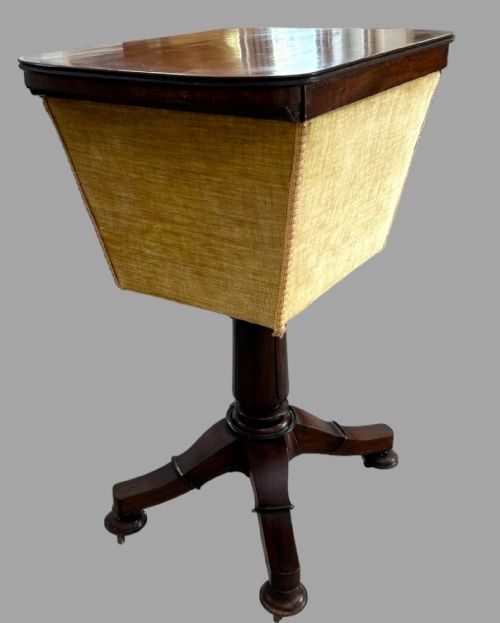 AN REGENCY C19TH ENGLISH MAHOGANY WORKSEWING STAND - ADDITIONAL PHOTO 2