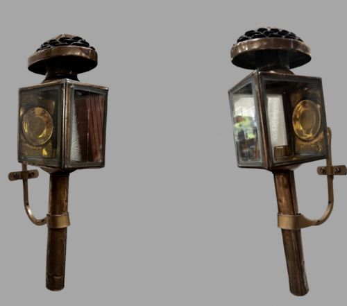 A Fabulous Pair of 19thc Coaching Lamps