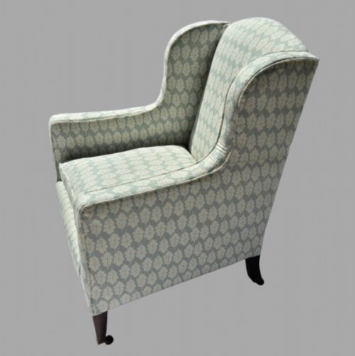 AN EDWARDIAN WINGBACK ARMCHAIR - ADDITIONAL PHOTO 1