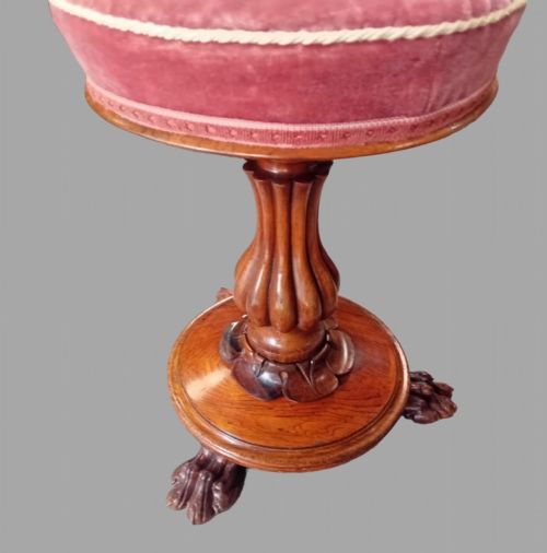 A GEORGIAN ROSEWOOD PIANO STOOL - ADDITIONAL PHOTO 1