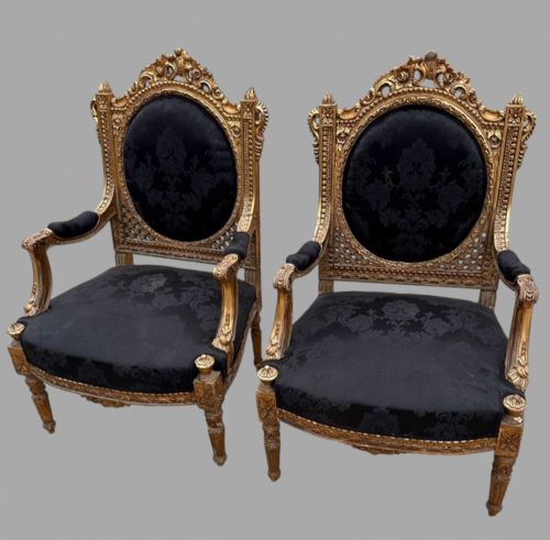 an impressive pair of c1820 gilt armchairs - CATEGORY: ANTIQUE CHAIRS - DATED 19TH CENTURY