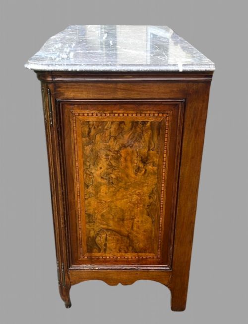 A LATE 19TH CENTURY CONTINENTAL MARBLE TOPPED COMMODE - ADDITIONAL PHOTO 2