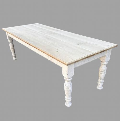 A BLEACHED OAK DININGKITCHEN TABLE - ADDITIONAL PHOTO 1