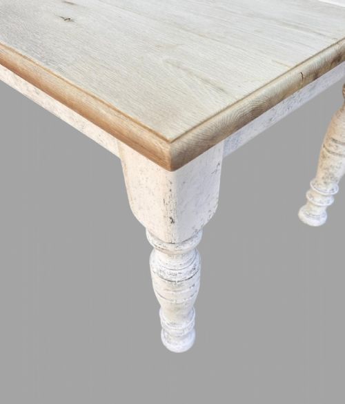 A BLEACHED OAK DININGKITCHEN TABLE - ADDITIONAL PHOTO 4