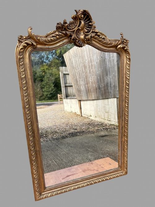 A C1820 GOOD SIZED GILT FRAMED MIRROR - ADDITIONAL PHOTO 1
