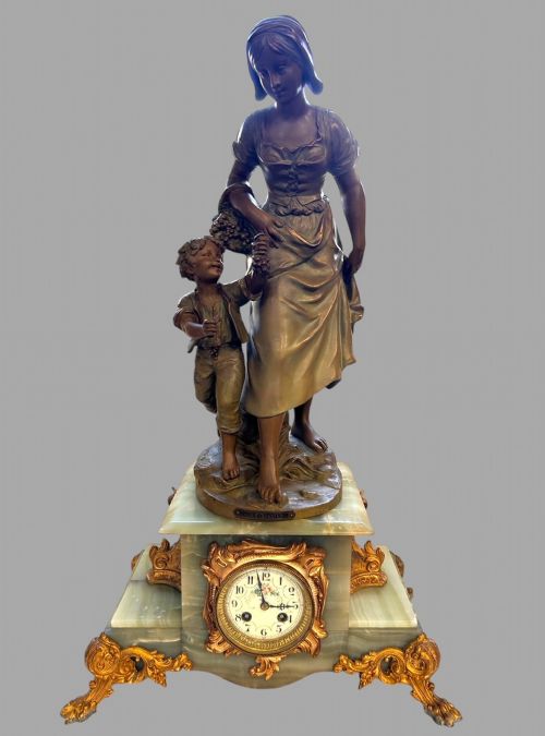 fig 1. A 19thc Large French Garniture Clock by S Kinsburger