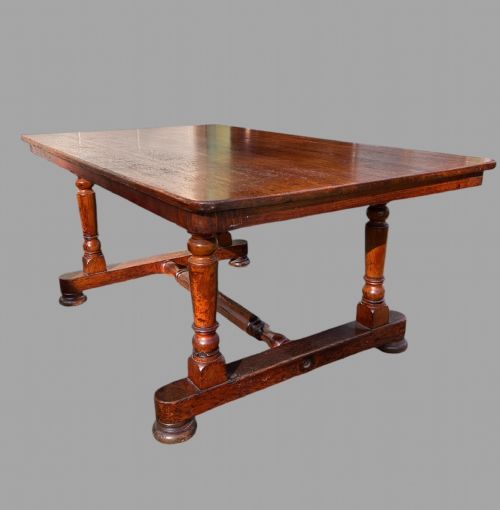 A LOVELY GOOD SIZED OAK DININGKITCHENHALL TABLE - ADDITIONAL PHOTO 3