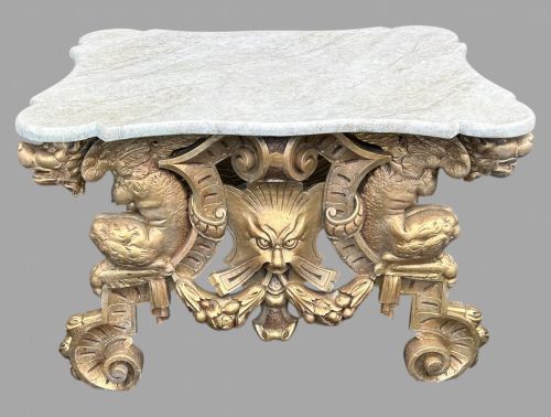 fig 1. A 19thc Hand Painted Carved Flemish Decorative Table