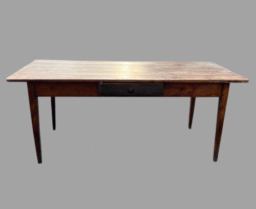 A French 19thc Five Plank Fruitwood Farmhouse/dining Table
