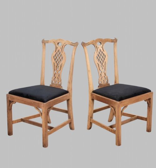 A SET OF SIX GEORGIAN BLEACHED MAHOGANY CHAIRS - ADDITIONAL PHOTO 4