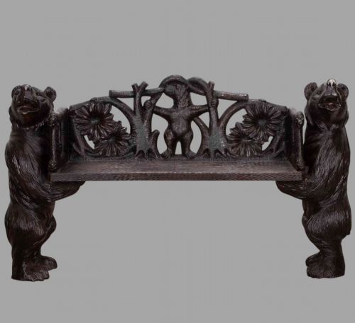 A C1930 German Black Forest Bear Bench