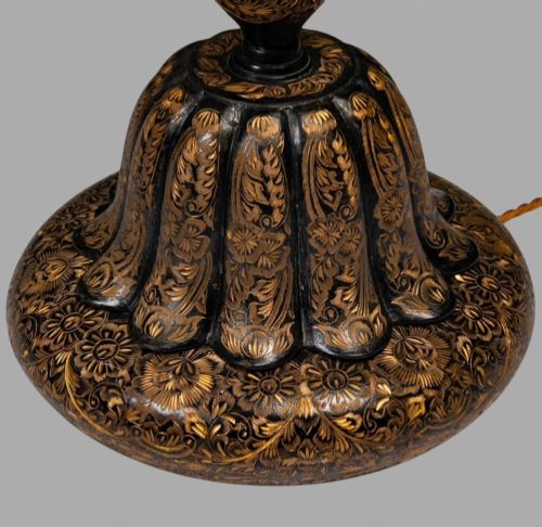 PAIR OF UNUSUAL ATTRACTIVE BRASS PAINTED LAMPS - ADDITIONAL PHOTO 1