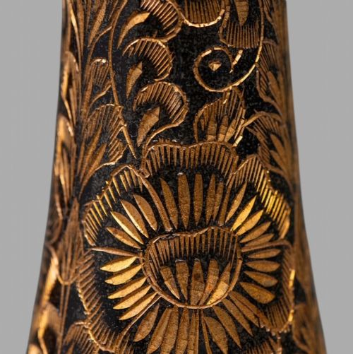 PAIR OF UNUSUAL ATTRACTIVE BRASS PAINTED LAMPS - ADDITIONAL PHOTO 2